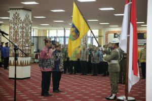 Upacara Pelepasan Masa Purna Bakti Pejabat Pemprov Lampung, Gubernur Arinal Sampaikan Penghargaan Tinggi kepada Chandri dan Sumarju Saeni