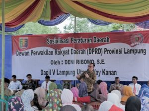 DPRD Lampung Deni Ribowo Ikut menyosialisasikan Perda Provinsi Lampung