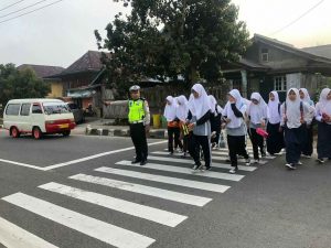 Giat Rutin Sat Lantas Polres Lampung Barat di Pagi Hari