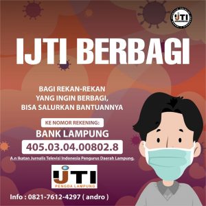IJTI Lampung Berbagi” Galang Dana Untuk Donasi Masker Gratis