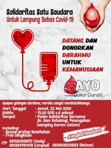 Stok Darah PMI Menipis, Ormas Katolik di Lampung Ajak Masyarakat Donor Darah