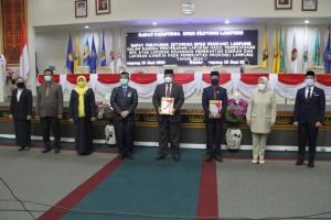 DPRD Provinsi Lampung menggelar rapat paripurna istimewa dalam rangka penyerahan Laporan Hasil Pemeriksaan (LHP) BPK Perwakilan Provinsi Lampung