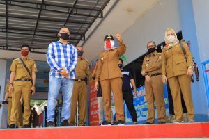 Menuju New Normal, Bupati Tulangbawang Hj. Winarti SE MH, memastikan akan tetap ketat menerapkan Protokol Kesehatan Pencegahan Covid-19