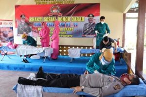 Polres Lampung Barat Gelar Bhakti Sosial Donor Darah, di Hari Bhayangkara Ke-74