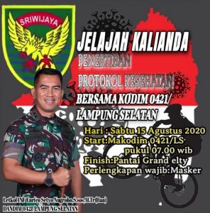 Sosialisasi 3 M Pademi Covid 19, Dandim  0421 Lamsel Gelar Gowes bareng Komunitas Sepeda