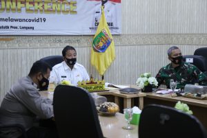 Gubernur Arinal Ikuti Video Conference Koordinasi Penegakan Hukum Protokol Kesehatan Covid-19 dalam Pilkada Serentak 2020 Bersama Kementerian Polhukam