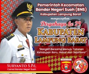 Keluarga Besar Pemerintah Kecamatan (BNS), Ucapkan Dirgahayu ke – 29 Kabupaten Lampung Barat