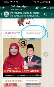 Kepala Bappeda Bandarlampung Memposting Gambar Paslon Walikota