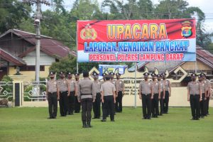 Kapolres Lambar, Pimpin upacara Kenaikan Pangkat 73 Personil