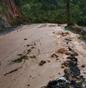 Akibat Hujan Deras Terjadi Longsor di Jalur Liwa-Krui