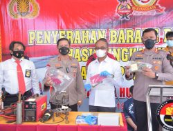 Polda Lampung serahkan Barang Bukti hasil ungkap kasus C3 (Curas, curat dan curanmor)