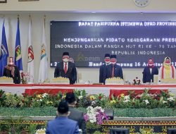 Gubernur Arinal dan Wagub Chusnunia Hadiri Rapat Paripurna HUT RI ke-76 dengan Agenda Mendengarkan Pidato Kenegaraan Presiden Joko Widodo