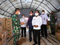 Danbrigif 4 Marinir/BS Sambut Ketua DPRD Lampung dan Wakil Ketua III DPRD Lampung di Dapur Lapangan Posko Serbaguna Brigif 4 Marinir/BS