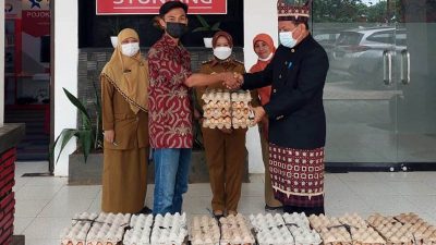 Bantu Tangani Stunting, Gabungan Pengusaha Makan Ternak dan PPNI Beri Bantuan 95 Kilogram Telur ke Pemkab Lampung Selatan