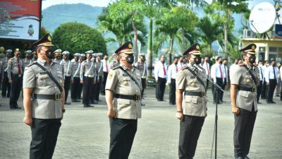111 Personil Polresta Bandar Lampung Naik Pangkat Melalui Upacara Korps Raport
