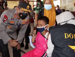 Tinjau Vaksinasi Serentak di Lamsel, Kapolda Lampung : Ingin PTM Terlaksana 100 Persen, Ini Syaratnya