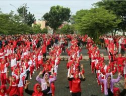 Pemkab Lampung Selatan Perdana Menyelenggarakan Senam Rutin (Serut) Setiap Jumat