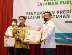 Pesawaran Raih Peringkat 2 Penilaian Kepatuhan Tinggi Standar Pelayanan 2021 se-Lampung