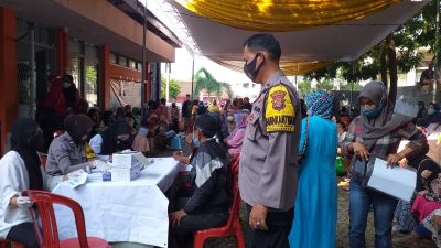 Pencairan BLT Migor di Polsek Kedaton Dibarengkan Vaksin Booster