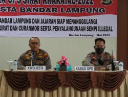 Gelar Lat Pra OPS Sikat Krakatau 2022, Polresta Bandar Lampung Siap Berantas Pelaku Kejahatan