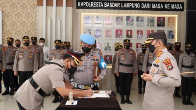 Dua Penjabat Utama Polresta  Bandarlampung di Serah Terimakan