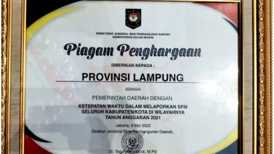 Pemprov Lampung Terima Penghargaan Bidang Pelayanan