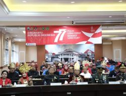 Bupati Lampung Selatan H. Nanang Ermanto Bersama Jajaran Forkopimda Ikuti Peringatan Detik-detik Proklamasi Kemerdekaan Republik Indonesia Ke-77 Secara Daring
