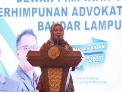 Wagub Chusnunia Hadiri Pelantikan DPC Peradi Lampung Periode 2022-2027