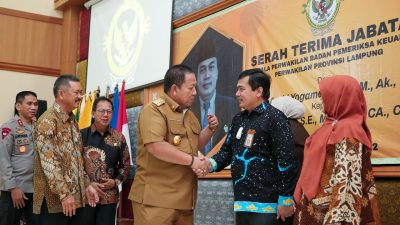 Hadiri Sertijab Kepala BPK Provinsi Lampung, Gubernur Arinal Berharap Kerja Sama Dapat Terus Ditingkatkan dalam Mewujudkan Good Governance