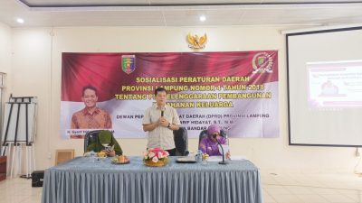 Syarif Hidayat Sosialisasi Peraturan Daerah Tentang Ketahanan Keluarga