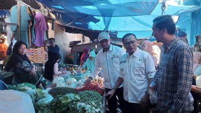 Dinas Ketahanan Pangan Kabupaten Pesawaran lakukan sidak pasar di Pasar Kedondong Kecamatan Kedondong pada Rabu 12 April 2023
