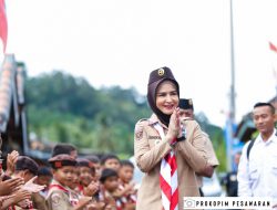 Ketua Kwarcab Kab. Pesawaran Hj. Nanda Indira Dendi hadiri Dalam Pelantikan KWARRAN Kecamatan Marga Punduh Masa Bakti 2022-2025