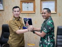 Bupati Pesawaran H.Dendi Ramadhona Terima Kunjungan Audiensi Danyon7 Brigif 4 Mar/BS Piabung
