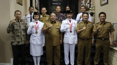 Gubernur Arinal Ucapkan Selamat kepada Anggita Nazara dan Frans Siallagan, Paskibraka Lampung yang Berhasil Jalankan Tugas di Istana Negara dalam Upacara HUT RI 2023