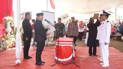 Kepala Desa Bangun Sari dan Kepala Desa Wawasan Kec. Tanjung Sari Resmi Dilantik Bupati Lampung Selatan