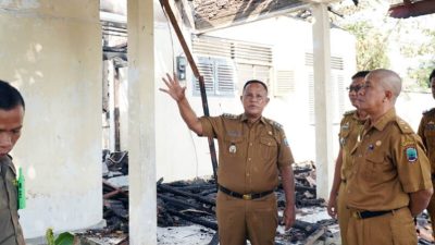 Paska Terbakar, Bupati Lampung Selatan Tinjau Rumah Dinas Camat Penengahan
