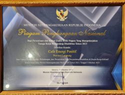 Inklusi Pekerja Penyandang Disabilitas: Kafe Energi Positif Lampung Raih Penghargaan Kementerian Ketenagakerjaan RI
