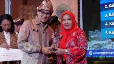 Pemerintah Kota Bandar Lampung Raih Dua Penghargaan APPI oleh Menteri Pariwisata dan Ekonomi Kreatif