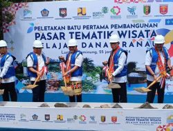 Sekdaprov Fahrizal Darminto Dampingi Menteri Perdagangan RI Zulkifli Hasan pada Peletakan Batu Pertama Pembangunan Pasar Tematik Wisata Danau Ranau