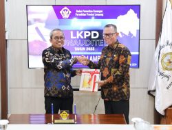 Sekdaprov Fahrizal Serahkan Laporan Keuangan Pemerintah Daerah Tahun 2023 kepada Kepala BPK Perwakilan Lampung Masmudi