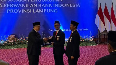 Gantikan Budiyono, Junanto Herdiawan Resmi Dilantik Sebagai Kepala BI Lampung