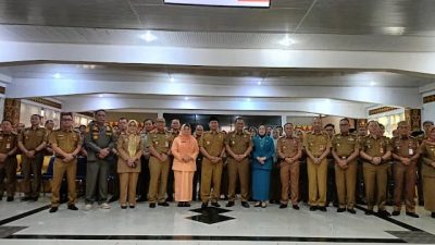 Pejabat Bupati Aswarodi di Sambut oleh Pemkab Lampung Utara