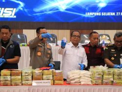 Gubernur Lampung Saksikan Pemusnahan Barang Bukti Narkotika Oleh Kepolisian Daerah Lampung
