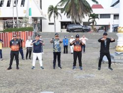 Sekwan DPRD Lampung Pj. Gubernur Lampung Ikuti Senam Bersama Seluruh Atlet PON