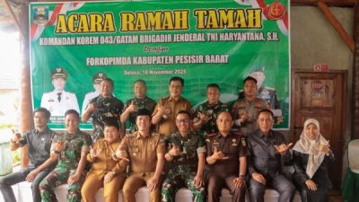 Bupati Pesisir Barat Sambut Kunker Komandan Korem 043/ Gatam