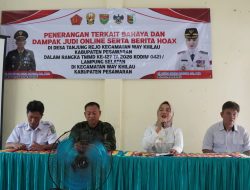 Diskominfotiksan Pesawaran Berikan Sosialisasi Bahaya Judi Online dan Penyebaran Hoaks pada TMMD ke-127