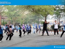 Senam Bersama di GOR Way Handak, Pemkab Lampung Selatan Bangun ASN Sehat, Solid, dan Siap Berikan Pelayanan Terbaik