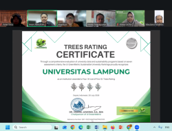 Unila Kembali Raih Trees Rating Certificate dan Certificate of Compliance